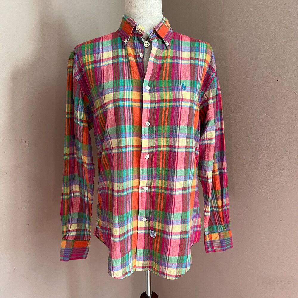 Ralph Lauren Pink Multi Plaid Button-Down Shirt